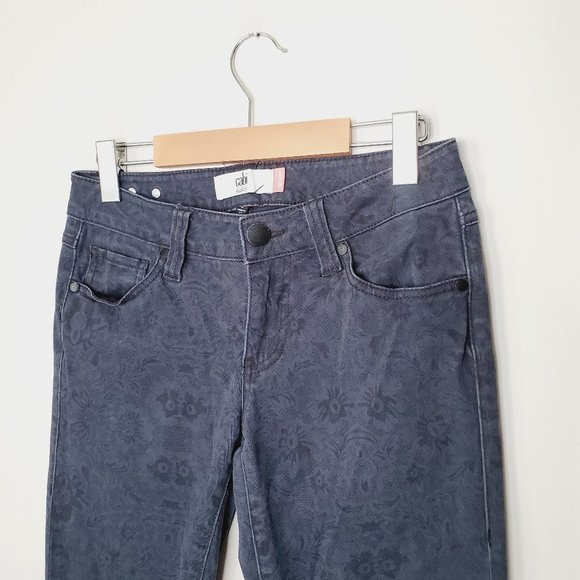 CABI Navy Floral Print Skinny Jeans - Picture 6 of 12